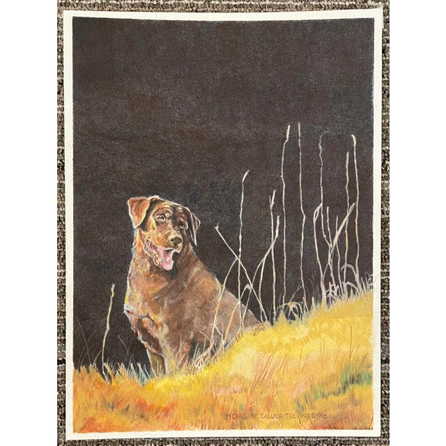 Traditional 1998 Christine Collier Trevino Dog Painting For Sale - Image 3 of 3