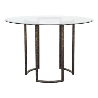 Thomas Pheasant for McGuire Faux Bois Bronze Center Dining Table For Sale