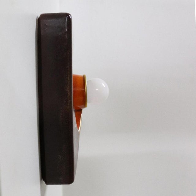 Brown Ceramic Lamp from Pan Keramik, Germany, 1970s For Sale - Image 9 of 17