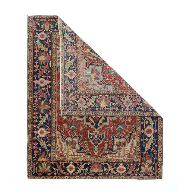 1900 - 1909 Antique Serapi Rug 4'10'' x 6'0'' For Sale - Image 5 of 11