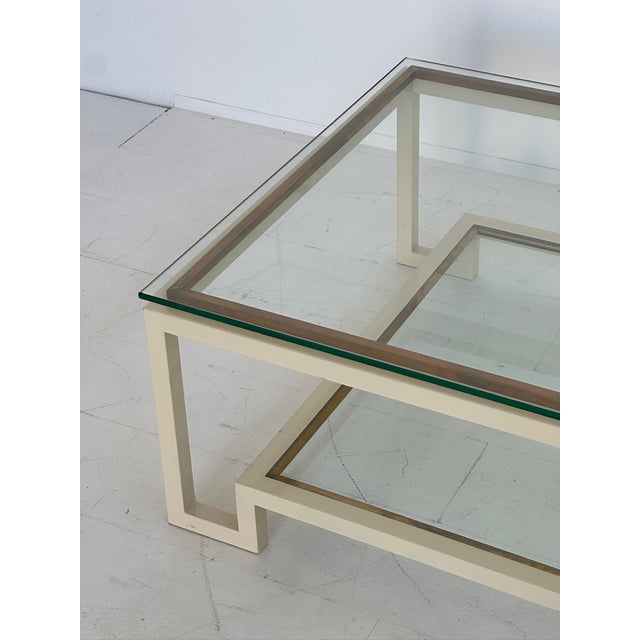 Mid-Century Modern Coffee Table in Crystal with Briar and Brass, 1970s For Sale - Image 3 of 10