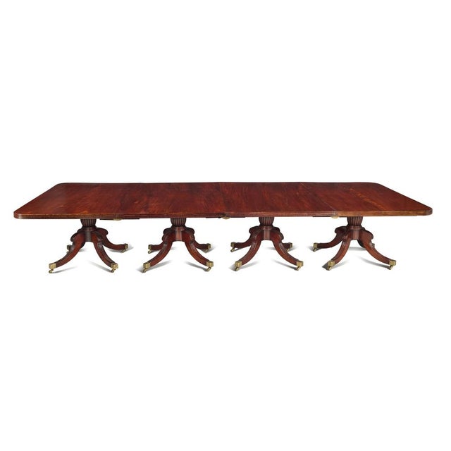 Wood Antique Irish Regency Mahogany Pedestal Dining Table, 1820 For Sale - Image 7 of 7