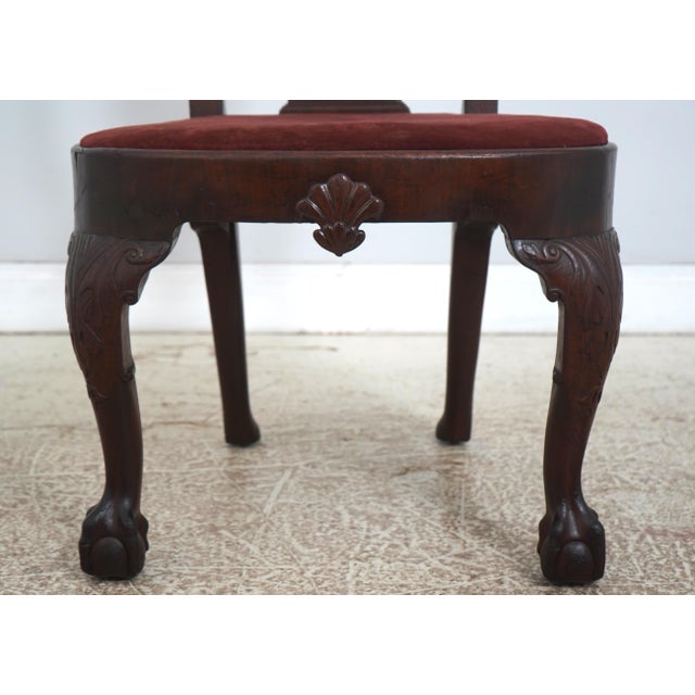Wood Antique 18th Century Queen Anne Ball & Claw Mahogany Side Chair For Sale - Image 7 of 18