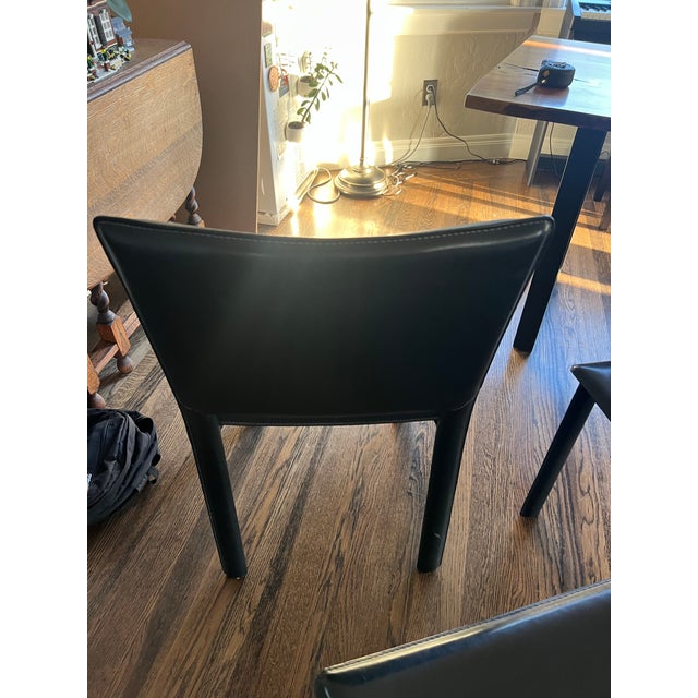 Contemporary Leather Dining Chair Set of 6 - Room and Board For Sale - Image 12 of 12
