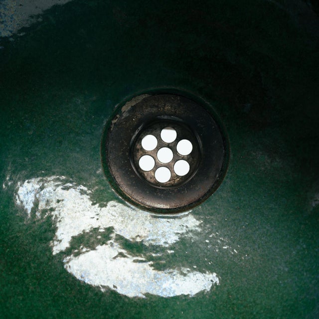 Ceramic Handmade Ceramic Sink in Green and Bronze Glazing with Brass Towelring, 1970s For Sale - Image 4 of 15