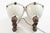 Incredible pair of very large vintage industrial floodlight lamps made by Westinghouse. Original concave heavy glass...