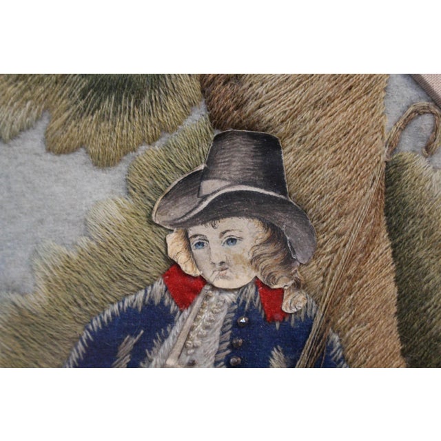Late 18th Century Mid-Late 18th Century English Silk & Stumpwork Picture For Sale - Image 5 of 9