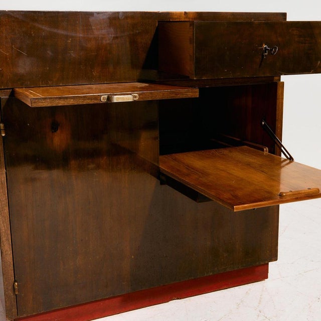 Brown Art Deco Desk and Armchair, 1940s, Set of 2 For Sale - Image 8 of 18