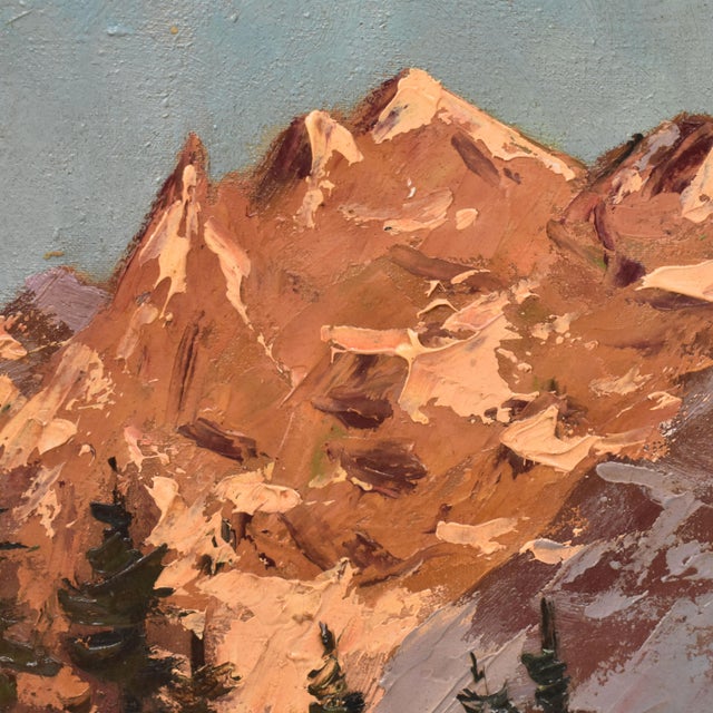 Unknown, Mountain with Snow Alps, 1890s, Oil on Canvas For Sale - Image 6 of 11