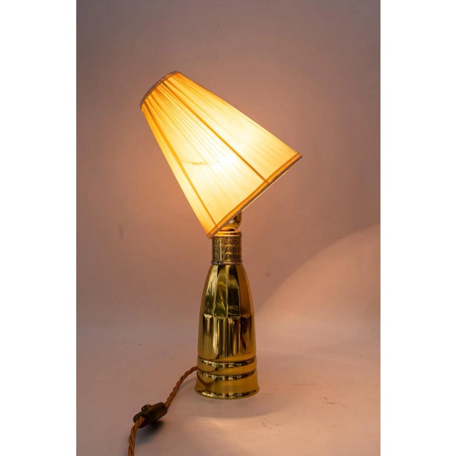 Art Deco Table Lamp with Fabric Shade, Vienna, Austria, 1920s For Sale - Image 10 of 13
