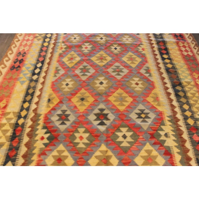 Tangerine 21th Century Modern Killing Wool Rug For Sale - Image 8 of 10