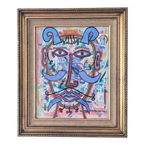 2010 Francisco Monteavaro "El Rey De Los Iracundos" Enamel and Oil on Canvas Framed Original Painting