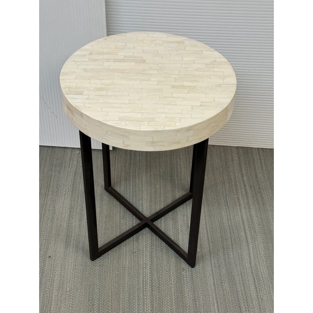 West Elm Bone Side Table, Ivory For Sale - Image 10 of 12