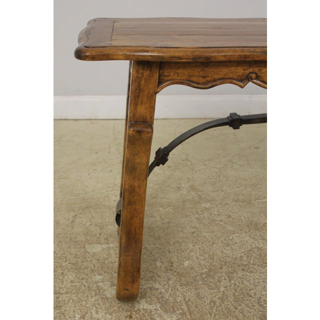 1990s Bausman Country French Style Wood & Iron Console Table For Sale - Image 5 of 13
