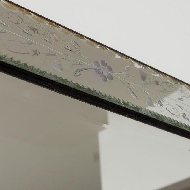 Transparent 1930s French Venetian Etched Mirror For Sale - Image 8 of 15