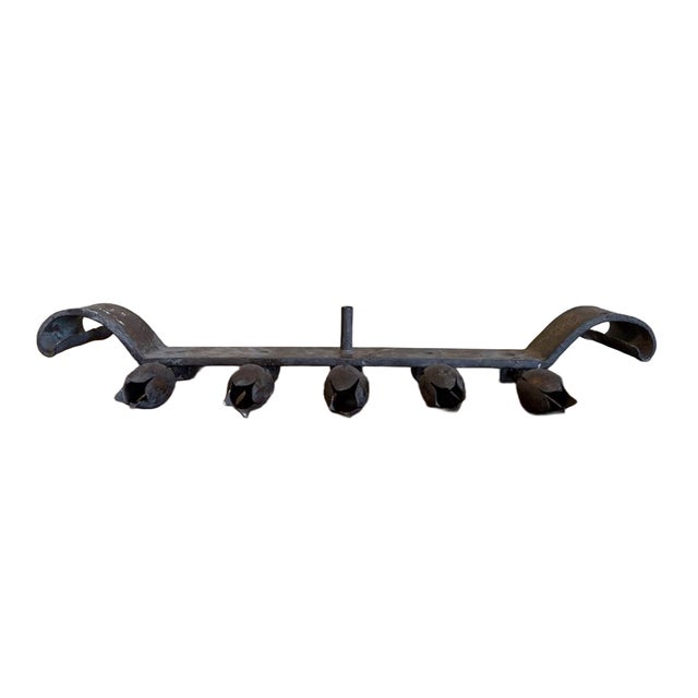 Antique Forged Iron 5-Light Tulip Cup Wall Candle Sconce For Sale - Image 4 of 15