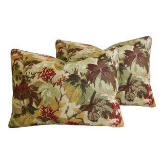 Lee Jofa Mulberry Home Country Walk Floral Feather/Down Pillows 22" X 16" - Pair For Sale