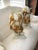 Vintage Italy Dolphin Base & Double Snake Handle Gold & Grey Vases- a Pair For Sale - Image 4 of 13