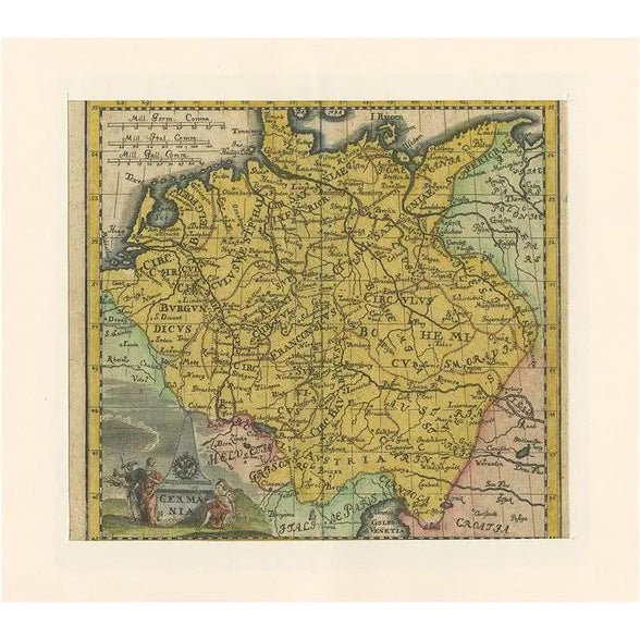 Antique Map of Germany by Hederichs, 1740 For Sale