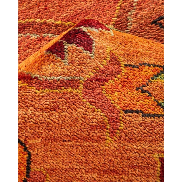 Textile Eclectic, One-of-a-Kind Hand-Knotted Area Rug in Orange, 9' 3" x 12' 0" For Sale - Image 7 of 8