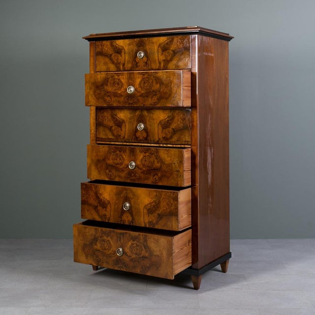 Wood Biedermeier Walnut Chest of Drawers with Secretary For Sale - Image 7 of 13