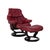 Reno Leather Recliner in Red with Footstool and Manual Function by Stressless, Set of 2 For Sale - Image 17 of 17