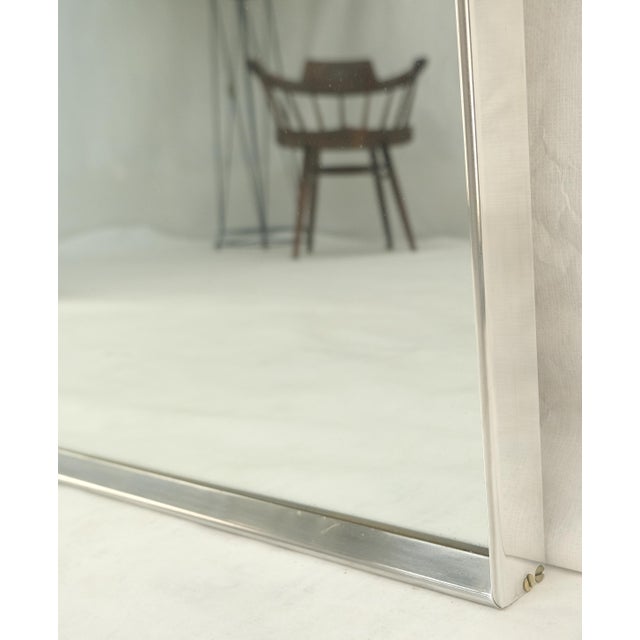 Silver Vintage c1970s Large 33x55" Machined Aluminum John Stuart Wall Mirror MINT! For Sale - Image 8 of 10