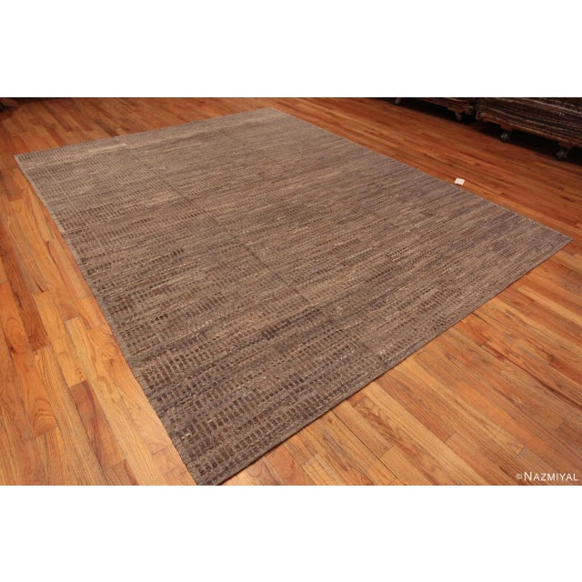 A Beautiful Soft Neutral Earthy Color Tribal Geometric Design Modern Room Size Area Rug, Country of Origin: Central Asia,...