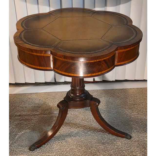 Ultra-Premium Custom Benchmade Clover Drum Table made in the United States (highly probable Grand Rapids, Michigan origin)...