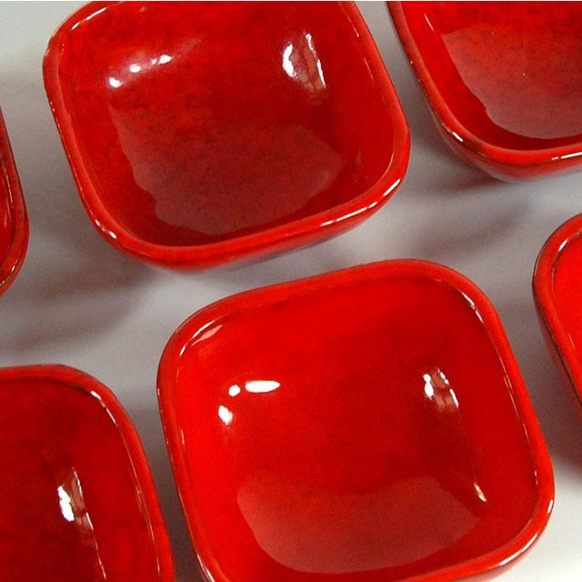 Ceramic Italian Red Glazed Ceramic Bowls, 1970s, Set of 6 For Sale - Image 7 of 9