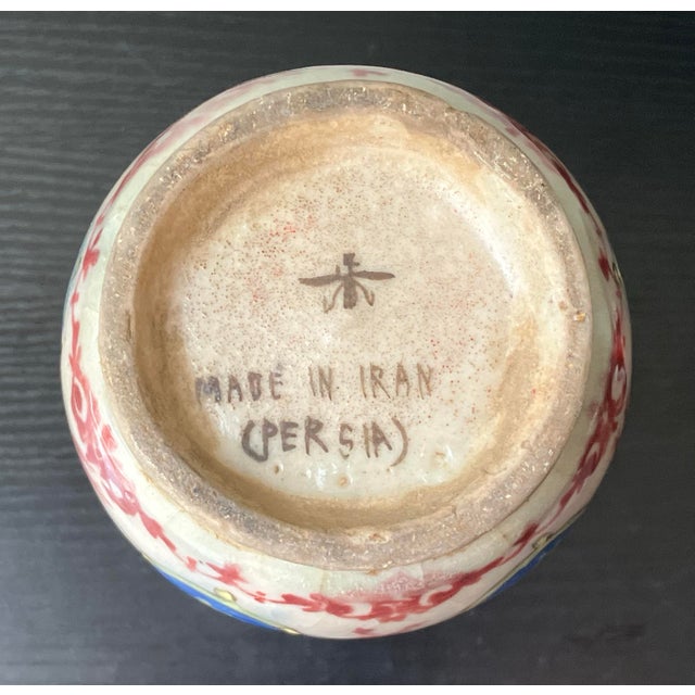 Rare Antique Zoroastrians Persian Porcelain Vase, 9” Tall For Sale - Image 11 of 12