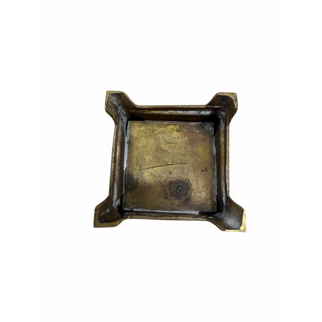 Late 20th Century Vintage Small Brass Footed Catchall For Sale - Image 5 of 5