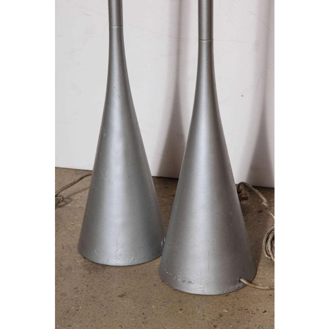 Metal 1980s Pascal Mourgue for Ligne-Roset Cast Aluminum Floor Lamps - a Pair For Sale - Image 7 of 8
