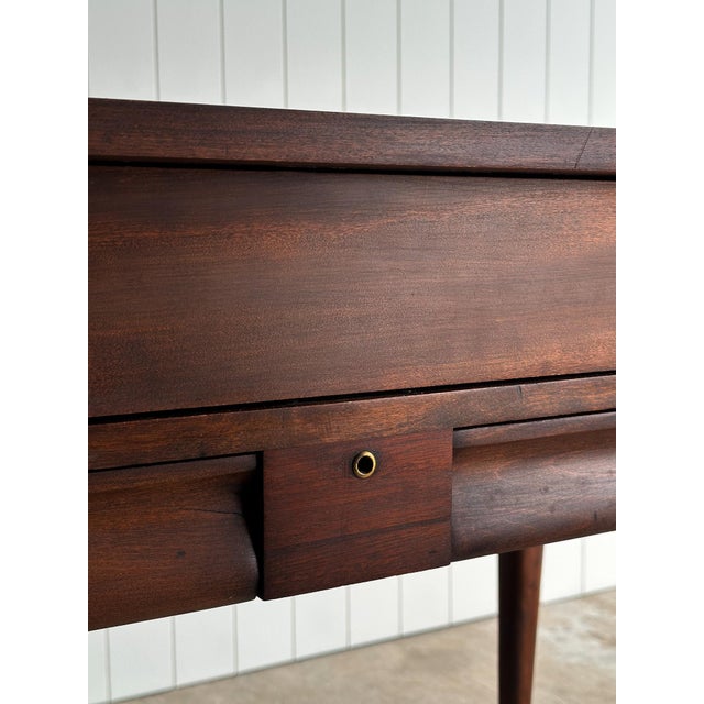 Wood Antique Mahogany Spinet Writing Desk, Early 1900s For Sale - Image 7 of 18