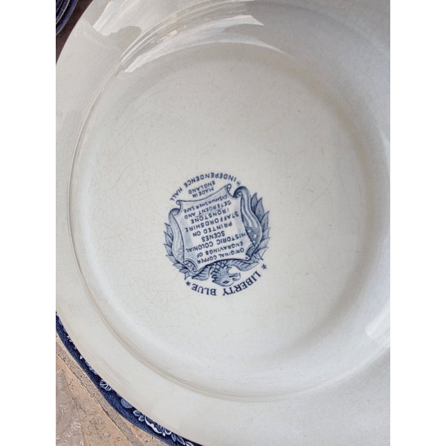 Pretty Set of Staffordshire Ironstone Blue And White dinner Plates. LIBERTY BLUE