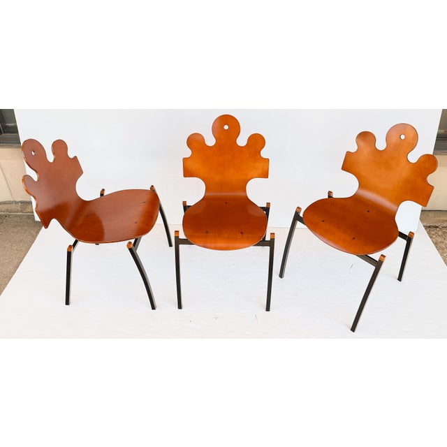 Set of Six French Modern Jigsaw Puzzle Back Chairs For Sale - Image 4 of 9