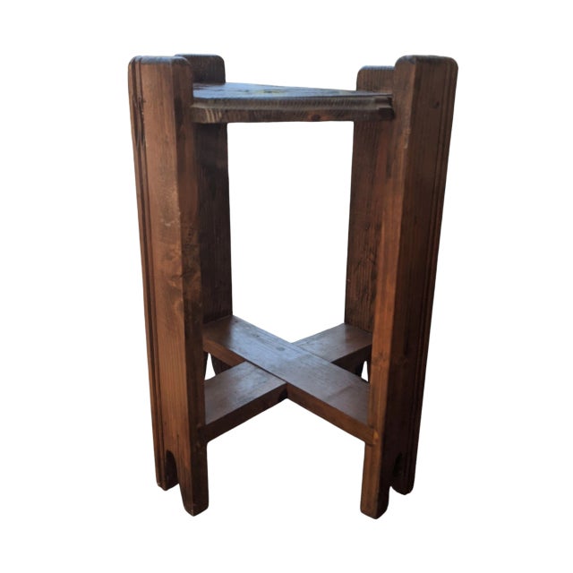 Vintage Mission Style Oak Plant Stand For Sale - Image 13 of 18