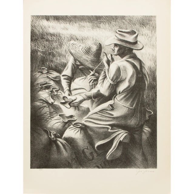 1939 After Joe Jones "Missouri Wheat Farmers", First Edition Period Offset Lithograph For Sale