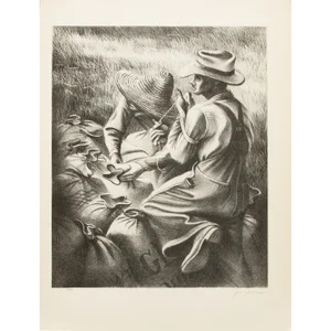1939 After Joe Jones "Missouri Wheat Farmers", First Edition Period Offset Lithograph