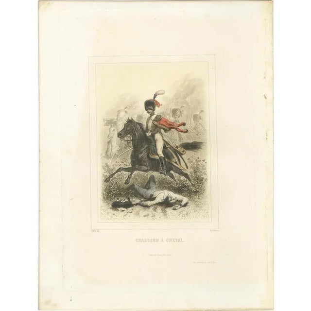 After Raffet, Napoleonic Battle Cavalry Mameluke, Chasseur, and Empress Dragoon, 1859, Print For Sale - Image 3 of 10