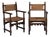 19th-C. French Louis XVIII Style Carved Walnut & Rush Bobbin Turned Arm Chairs - Pair For Sale