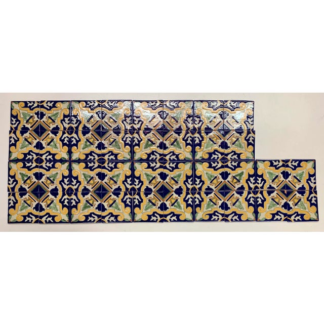 Original Talavera Blue & Yellow Tiles - Set of 36 For Sale - Image 9 of 11