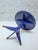 Postmodern Navy Blue Lacquered Wood Pedestal Side Table, 1980s For Sale - Image 12 of 14