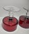 Four Vintage champagne coupe/ sherbet glasses Marked France on the bottom of the foot. Crystal deep red blown glass 4"...