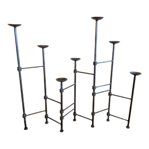 Extendable Wrought Iron Brutalist Candelabra