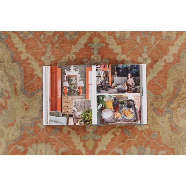 Antique Indian Floral Medallion Wool Rug in Coral & Ivory, by Rug & Kilim, 1920-1929 For Sale - Image 11 of 11