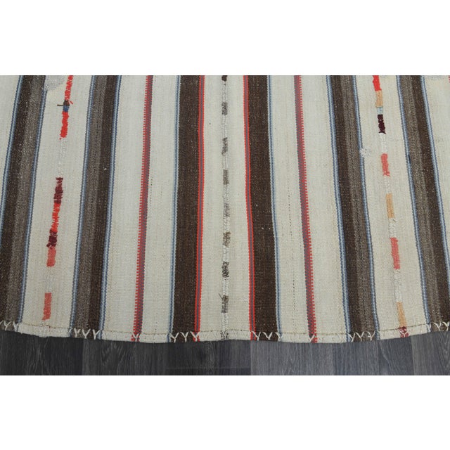 1970s Vintage Handmade Wool Cotton White Area Rug For Sale In San Francisco - Image 6 of 11