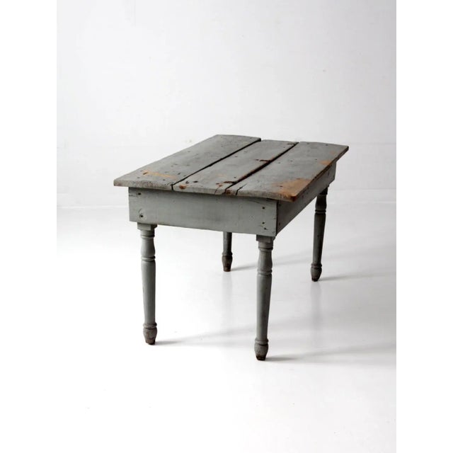 Wood Antique Farmhouse Table For Sale - Image 7 of 13