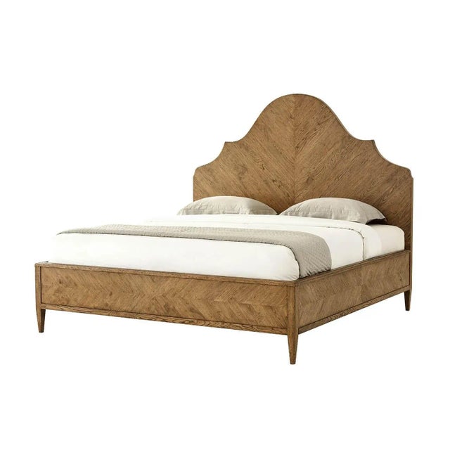 Modern Rustic Oak Queen Bed For Sale - Image 9 of 9