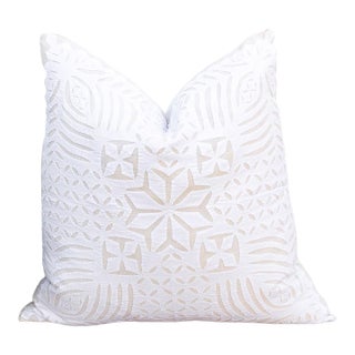 Winter Lotus Appliqué Pillow Cover For Sale